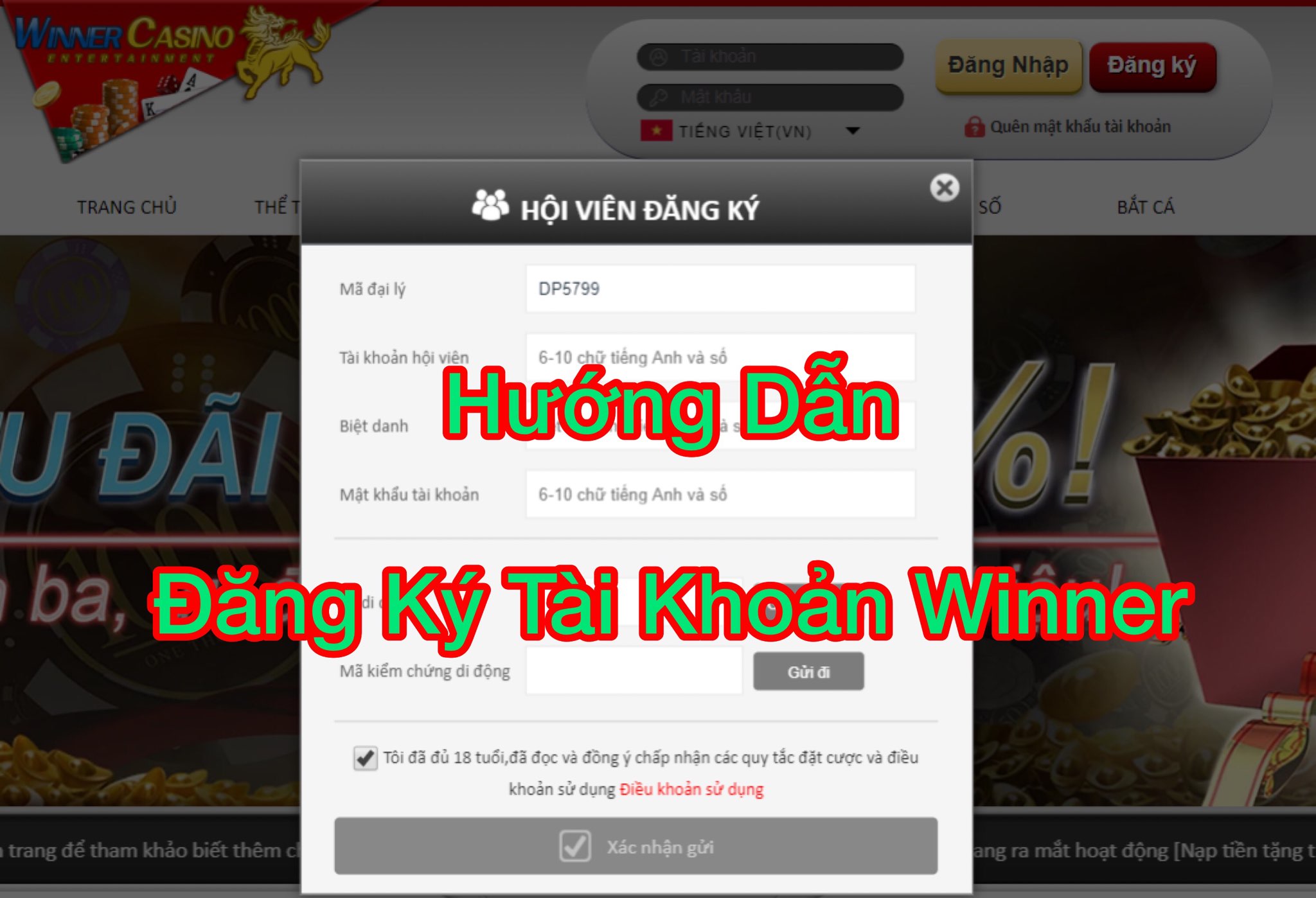 3 bước để tạo tài khoản winbet nhanh chóng